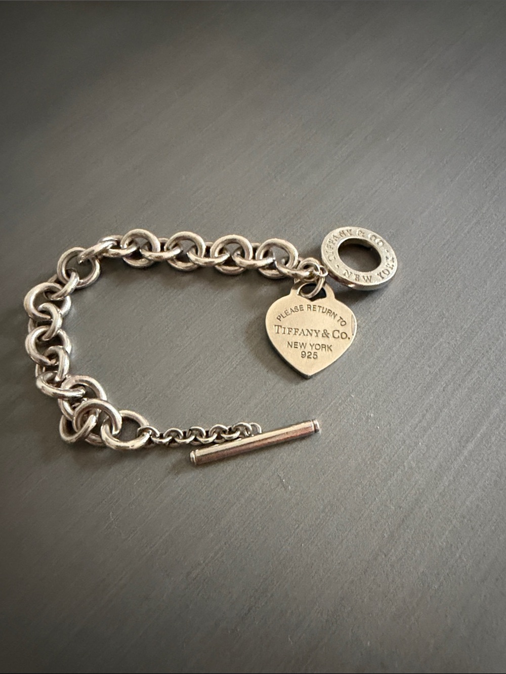 Tiffany & Co. Sterling Silver Heart Tag Toggle Bracelet